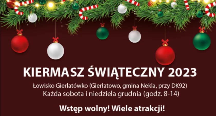 Plakat Kiermaszu Świątecznego na Łowisku Gierłatówko 2023