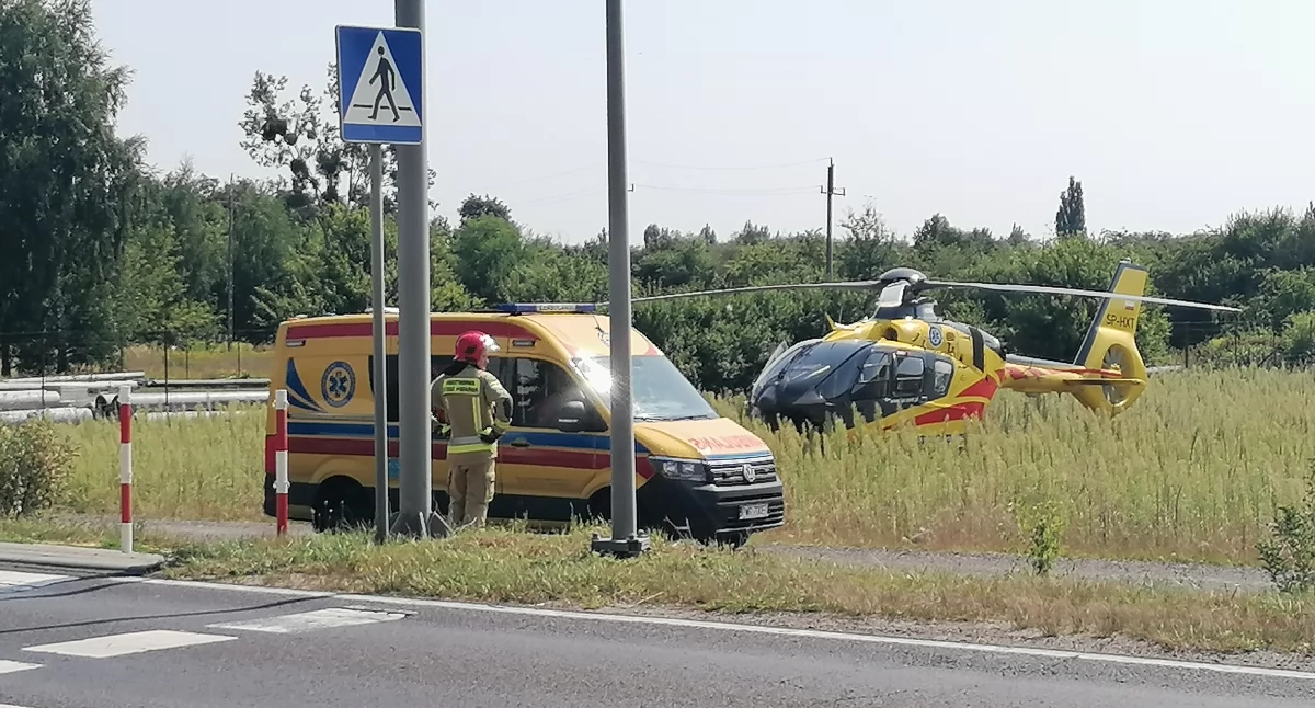 Wypadki/kolizje drogowe, Groźny wypadek rowerzystki Batorego! Lądował śmigłowiec (Galeria /Wideo) - zdjęcie, fotografia