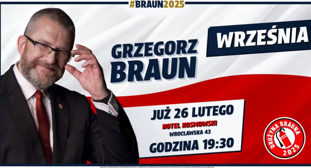 Polityka , kampania prezydencka Grzegorz Braun odwiedzi Wrześnię - zdjęcie, fotografia
