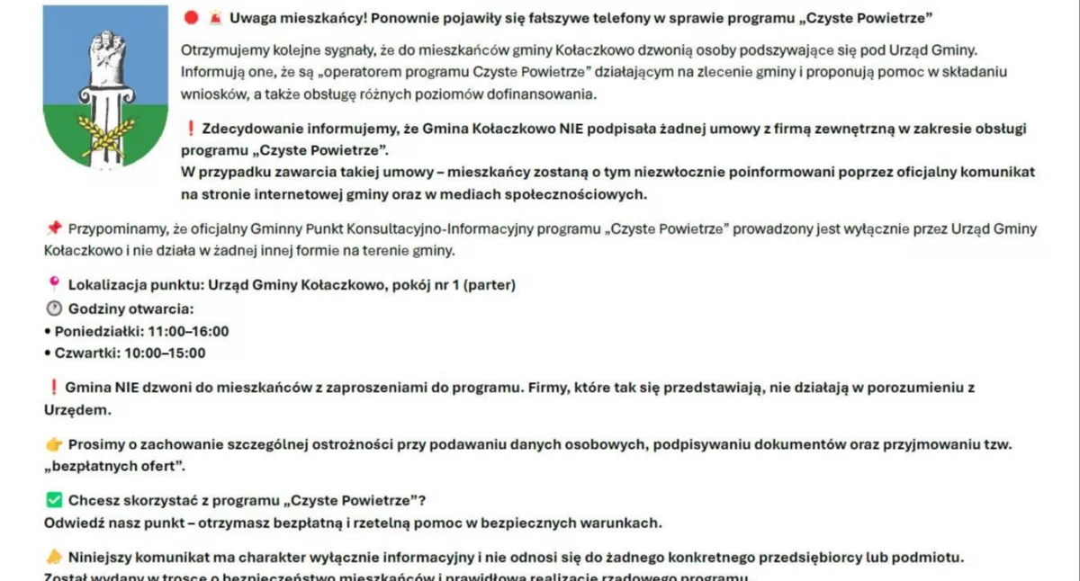 Komunikaty , Gmina Kołaczkowo apeluje mieszkańców ostrożność - zdjęcie, fotografia