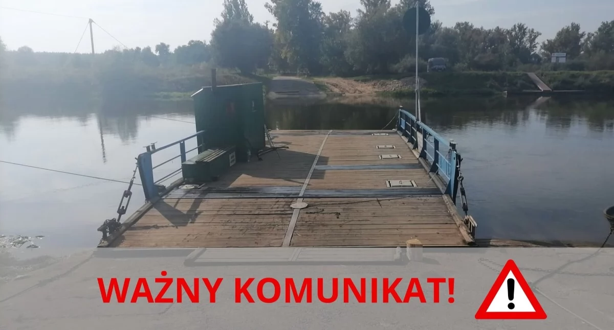 Komunikaty , Przerwa kursowaniu promu - zdjęcie, fotografia