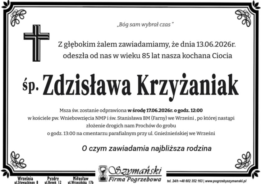 Zdzisława  Krzyżaniak