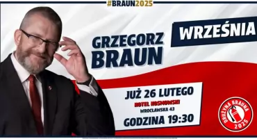Trwa kampania prezydencka. Grzegorz Braun odwiedzi Wrześnię 