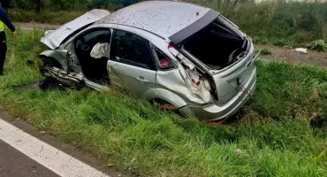 Wypadek na drodze krajowej 92. Akcja służb (zdjęcia)