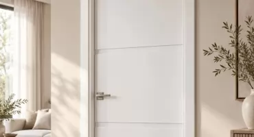 Białe drzwi wewnętrzne, które porządkują przestrzeń i nie dominują wnętrza